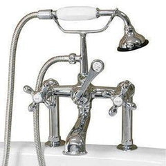 Cambridge Plumbing Clawfoot Tub Faucet w/ Hand Held Shower- 6" Brass CAM463-6 - Houux