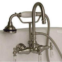 Cambridge Plumbing Clawfoot Tub Faucet - Brass Wall Mount w/ Hand Held Shower CAM684W
