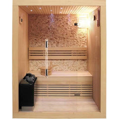 SunRay Rockledge Traditional Finnish 2 Person Steam Sauna 59" x 42" x 75" 200LX - Houux
