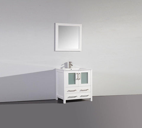 Legion Furniture 30" White Solid Wood Sink Vanity With Mirror WA7930W