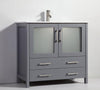 Image of Legion Furniture 36" Dark Gray Solid Wood Sink Vanity With Mirror WA7936DG