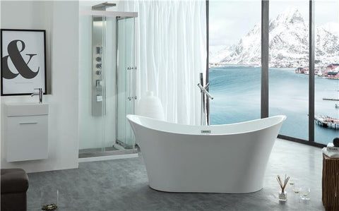 Legion Furniture 67" White Acrylic Tub, No Faucet WE6805