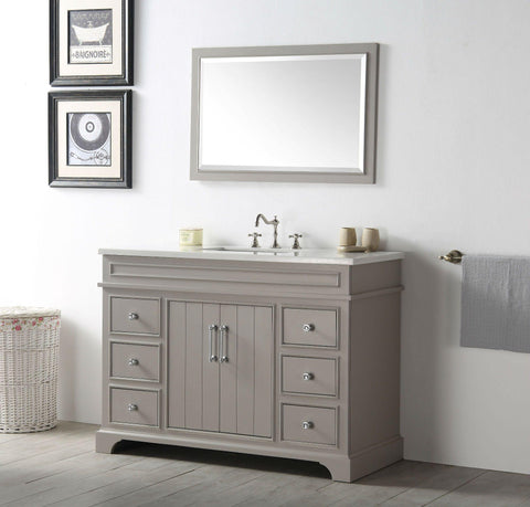 Legion Furniture WH7748-WG 48" Wood Sink Vanity With Ceramic Top, No Faucet