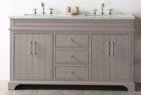 Legion Furniture WH7760-WG 60" Wood Sink Vanity With Ceramic Top, No Faucet