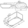 Image of ARIEL Freestanding Whirlpool Bathtub - Platinum AM128JDCLZ - Houux