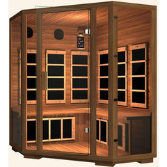 JNH Lifestyles Freedom 4 Person Corner Design Freedom Canadian Red Cedar Wood Carbon Fiber Far Infrared Sauna