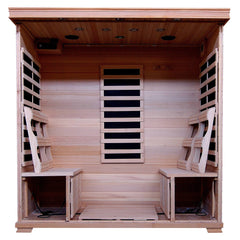 Monticello 4-Person Hemlock Infrared Sauna w/ 9 Carbon Heaters