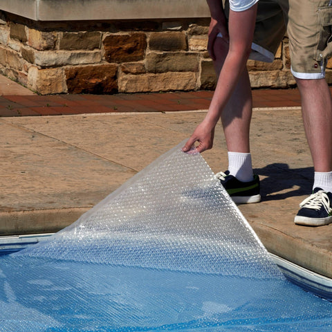 14-mil Solar Blanket for Rectangular In-Ground Pools - Clear - Houux