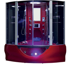 Maya Bath Valencia Steam Shower, Red 64" x 64" x 88" - Houux