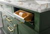 Image of Legion Furniture WLF2254-VG 54" Vogue Green Finish Double Sink Vanity Cabinet With Carrara White Top - Houux