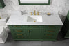 Image of Legion Furniture WLF2260S-VG 60" Vogue Green Finish Single Sink Vanity Cabinet With Carrara White Top - Houux