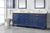 Image of Legion Furniture WLF2280-B 80" Blue Double Sink Vanity Cabinet With Carrara White Quartz Top WLF2280-CW-QZ - Houux