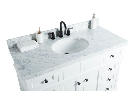 Legion Furniture WS2048-W 48" Solid Wood Sink Vanity With Mirror and Faucet - Houux