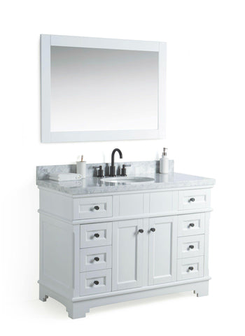 Legion Furniture WS2048-W 48" Solid Wood Sink Vanity With Mirror and Faucet - Houux