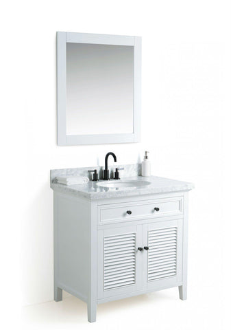 Legion Furniture WS2136-W 36" Solid Wood Sink Vanity With Mirror and Faucet - Houux