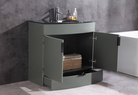 Legion Furniture WTM8130-36-PG-PVC 36" Pewter Green Bathroom Vanity, PVC - Houux
