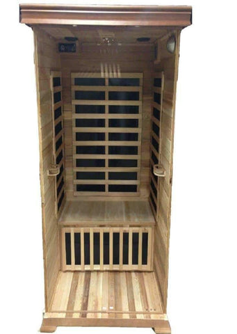 SunRay Saunas Sedona Luxury 1 Person FAR Infrared Sauna Red Cedar 36"X42"X75" HL100K - Houux