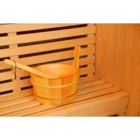 Sunray Westlake Luxury Traditional Steam Sauna 3 Person Cultured Stone Interior 71"x42"x75" 300LX - Houux