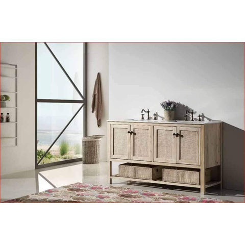 Legion Furniture 60" Double Sink Vanity WH5160 Rustic White - Houux