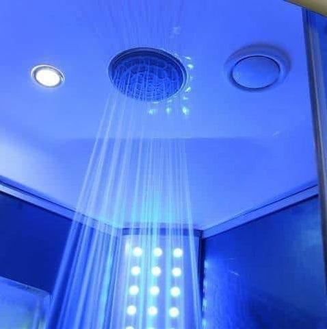 Mesa 9090K Steam Shower 36"L x 36"W x 87"H - Blue Glass - Houux