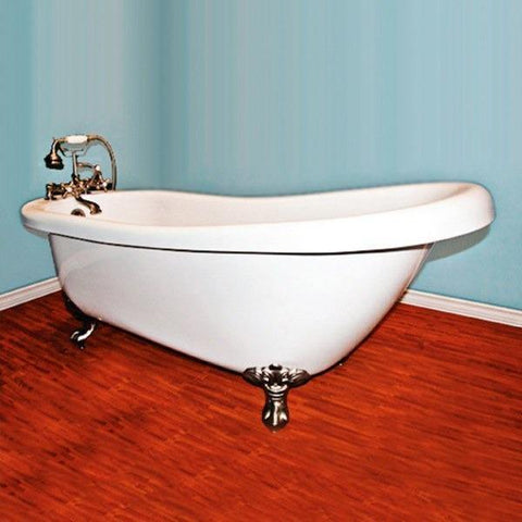 Cambridge Plumbing Clawfoot Freestanding Acrylic Slipper Bathtub 67" X 30" AST67 - Houux