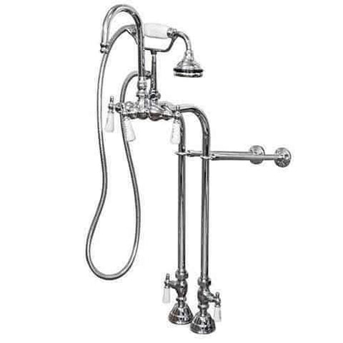 Cambridge Plumbing Clawfoot Tub Freestanding English Telephone Gooseneck Faucet & Hand Held Shower Combo CAM398684 - Houux
