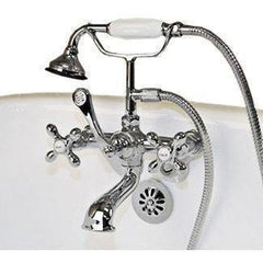 Cambridge Plumbing Clawfoot Tub Faucet - British Telephone w/ Hand Held Shower CAM463W - Houux