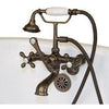 Image of Cambridge Plumbing Clawfoot Tub Faucet - British Telephone w/ Hand Held Shower CAM463W - Houux
