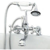Image of Cambridge Plumbing Clawfoot Tub Deck Mount Brass Faucet w/ Hand Held Shower CAM463-2 - Houux