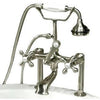 Image of Cambridge Plumbing Clawfoot Tub Faucet w/ Hand Held Shower- 6" Brass CAM463-6 - Houux