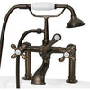 Image of Cambridge Plumbing Clawfoot Tub Faucet w/ Hand Held Shower- 6" Brass CAM463-6 - Houux