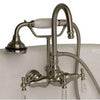 Image of Cambridge Plumbing Clawfoot Tub Faucet - Brass Wall Mount w/ Hand Held Shower CAM684W - Houux