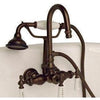 Image of Cambridge Plumbing Clawfoot Tub Faucet - Brass Wall Mount w/ Hand Held Shower CAM684W - Houux