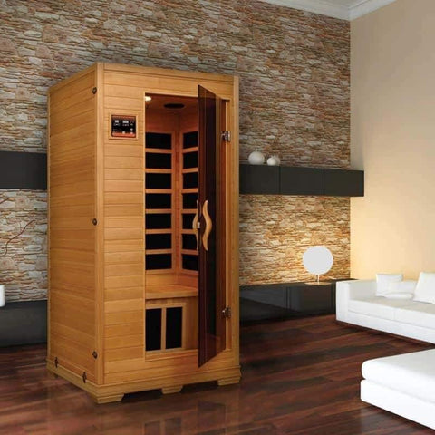 Golden Designs "Studio Series" 1-2-person Low EMF  Far Infrared Sauna Canadian Hemlock GDI-6109-01 - Houux