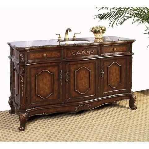 Legion Furniture Single Sink Vanity Traditional Brown 60" LF12 - Houux