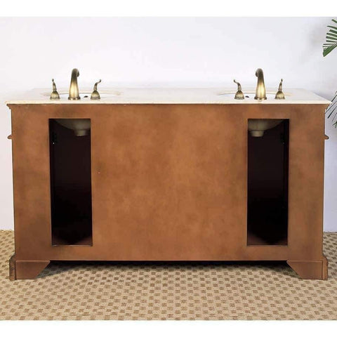 Legion Furniture Bathroom Double Sink Vanity Mahogany Brown 60.5" LF18 - Houux