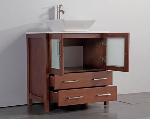 Legion Furniture 30" Cherry Solid Wood Sink Vanity With Mirror WA7830C