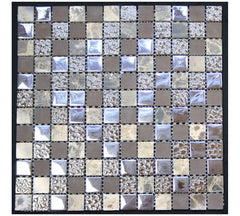 Legion Furniture Mix Tile MS-MIXED10 Tempered Glass and Marble
