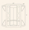 Image of JNH Lifestyles Ensi Corner Design Hemlock Wood Zero-EMF Carbon Fiber Far Infrared Sauna - Houux