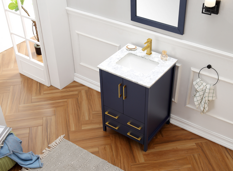 Legion Furniture WA7924-B 24" Solid Wood Sink Vanity With Mirror, No Faucet - Houux