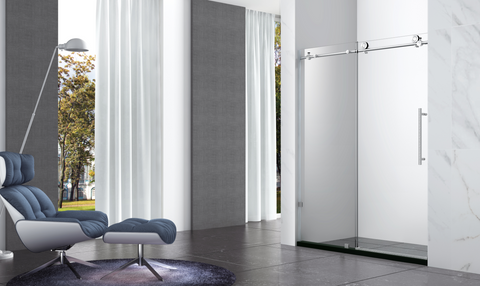 Legion Furniture GD9056-60 56" - 60" Single Sliding Shower Door Set With Brushed Nickel Hardware - Houux