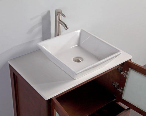 Legion Furniture 24" Cherry Solid Wood Sink Vanity With Mirror WA7824C