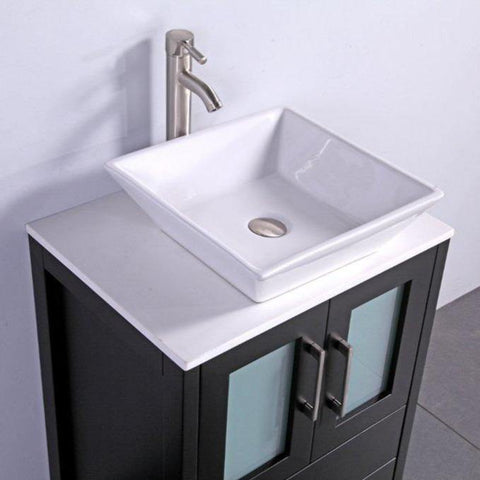Legion Furniture 24" Espresso Solid Wood Sink Vanity With Mirror WA7824E