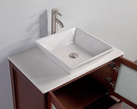 Legion Furniture 30" Cherry Solid Wood Sink Vanity With Mirror WA7830C