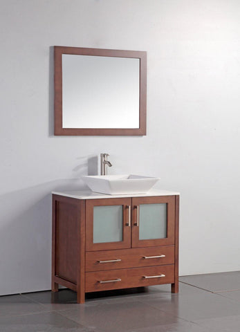 Legion Furniture 36" Cherry Solid Wood Sink Vanity With Mirror WA7836C