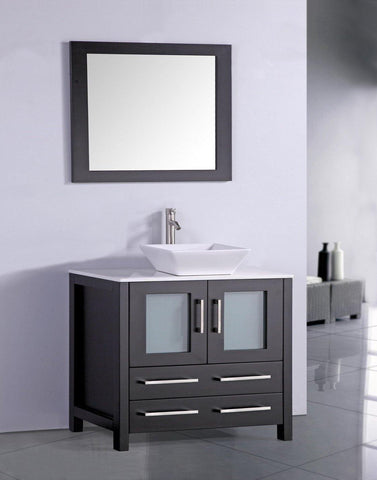 Legion Furniture 36" Espresso Solid Wood Sink Vanity With Mirror WA7836E