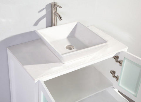 Legion Furniture WH7130-W 30" Wood Sink Vanity With Ceramic Top, No Faucet