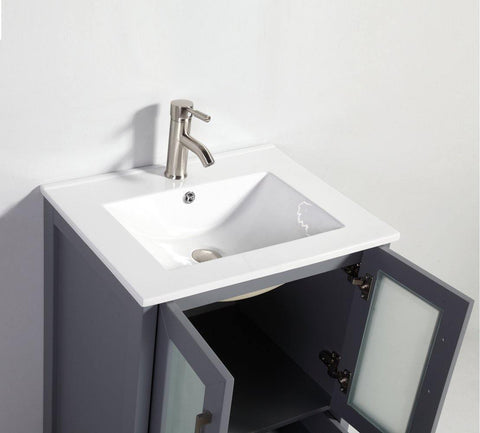 Legion Furniture 24" Dark Gray Solid Wood Sink Vanity With Mirror WA7924DG