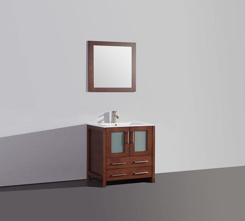 Legion Furniture 30" Cherry Solid Wood Sink Vanity With Mirror WA7930C