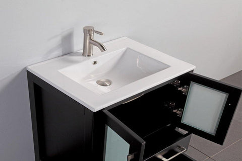 Legion Furniture 30" Espresso Solid Wood Sink Vanity With Mirror WA7930E